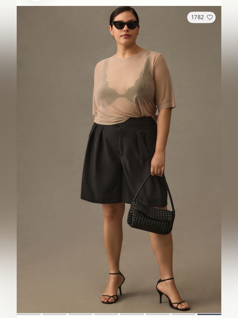 Porridge Mesh Short Sleeve Top Beige - Picture 3 of 5